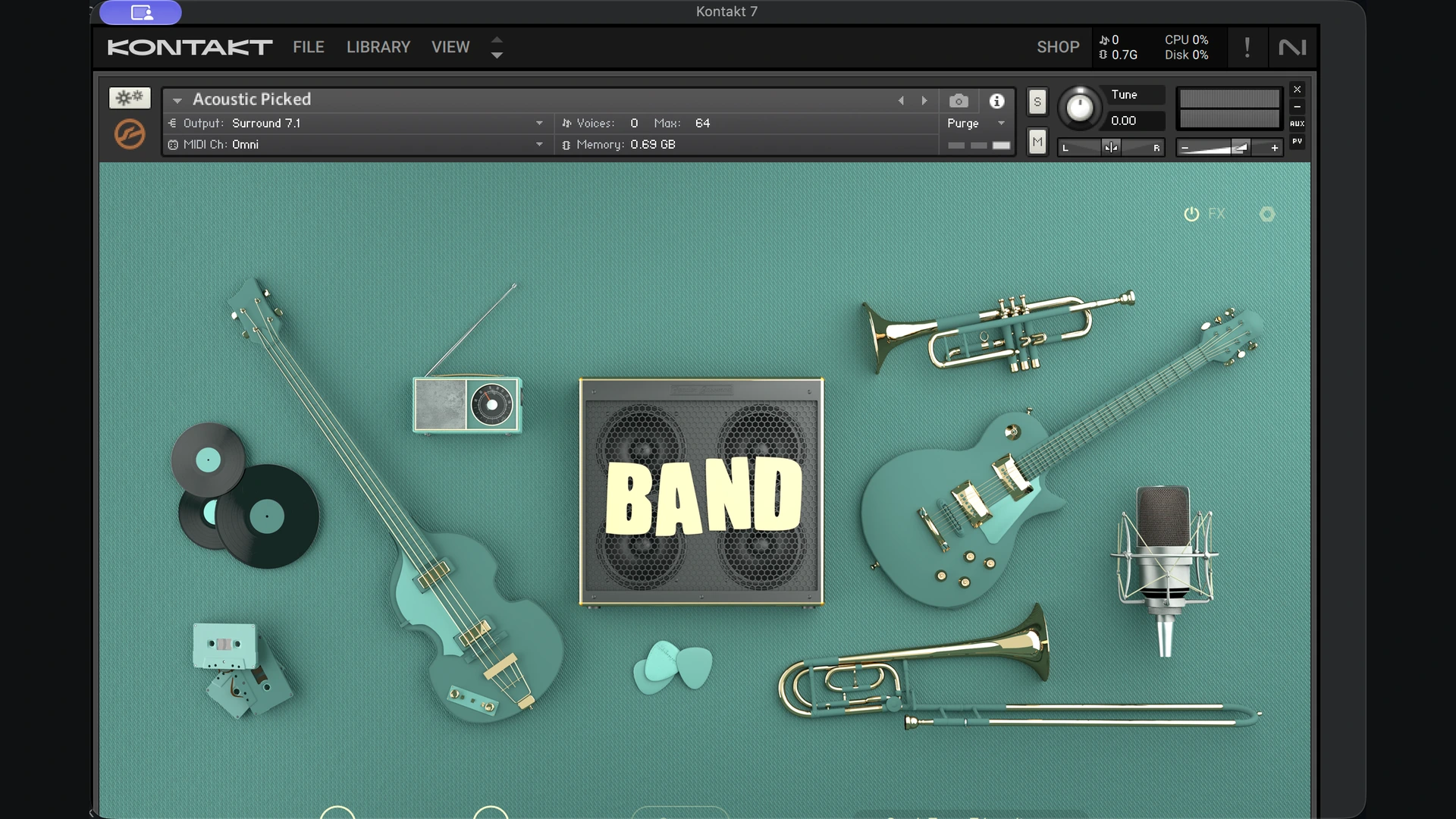 Kontakt’s Acoustic Picked instrument.